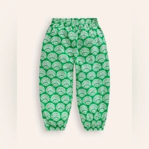 Mini Boden G3904 Green White Seashell Jersey Harem Trouser Pants with Pockets